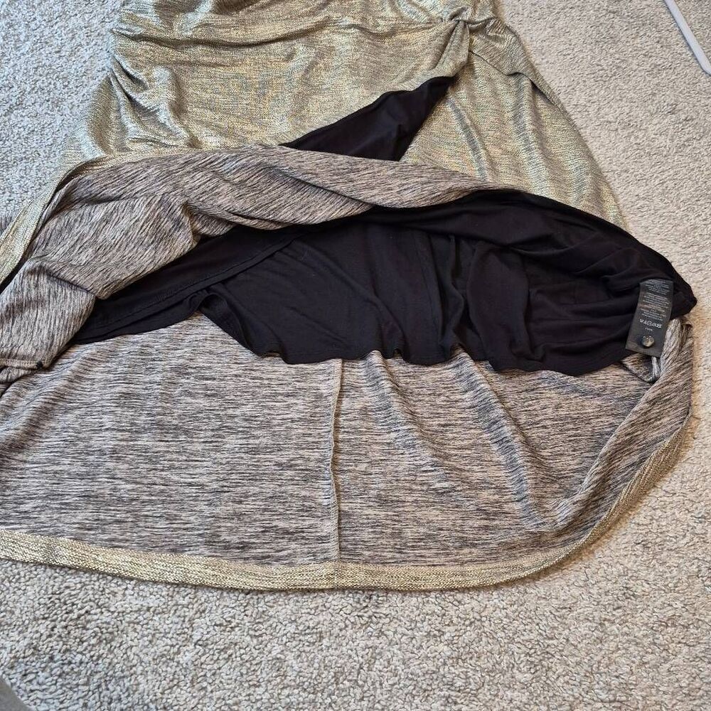 By Anthropologie Maxi Dress Womens Plus Size 1X Gold Shimmer Sleeveless - Picture 10 of 12